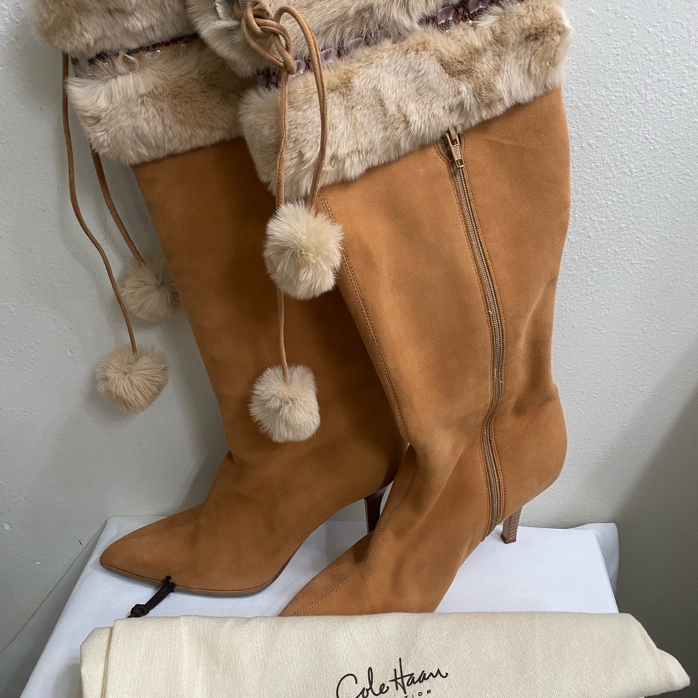 Cole Haan Mink Tall Inga boots suede